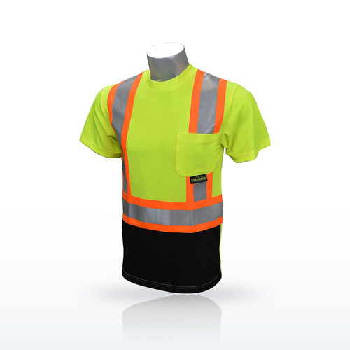 Radians ST11BX Hi-Vis Shirts, Type R Class 2 Black Bottom T-Shirt X-Back