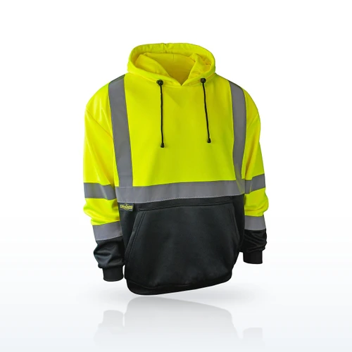 Radians SJ02B-3 Hi-Vis Shirts, Class 3 Color Blocked Hooded Pullover Sweatshirt
