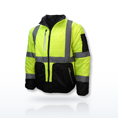 Radians SJ510 Quilted Reversible Four-in-One Jacket with Zip-Off Sleeves