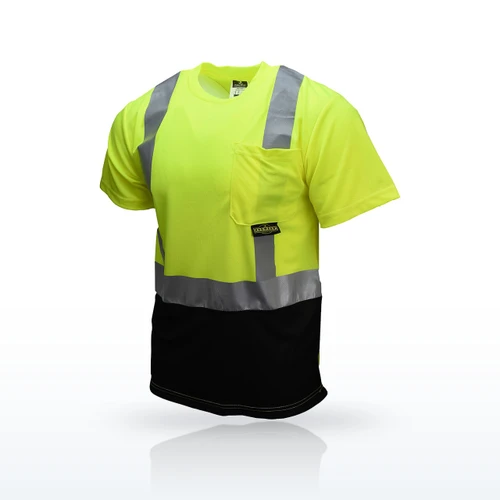 Radians ST11B Hi-Vis Shirts, Type R Class 2 Short Sleeve Black Bottom T-Shirt