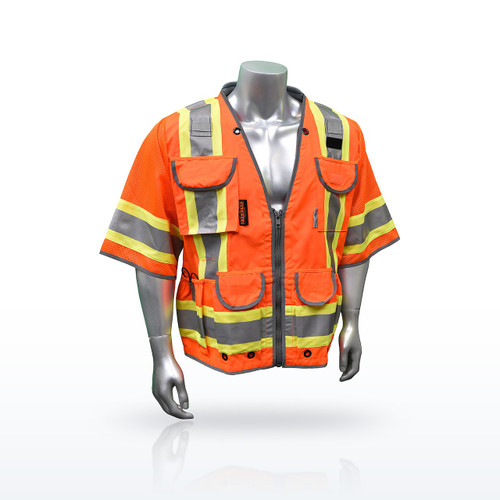 Radians SV55-3 Hi-Vis Vests, Class 3 Heavy Woven Two Tone Mesh Engineer Vest