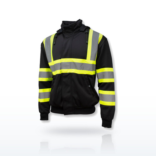 Radians SW01X-1 High Neck Zip Front X-Back Hooded Sweatshirt