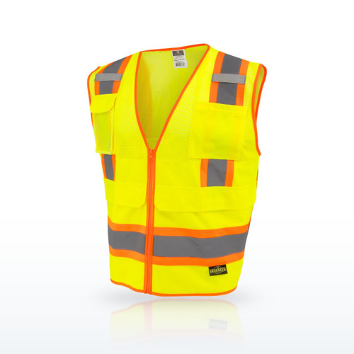 Radians SV69-2 Hi-Vis Vests, Two Tone Type R Class 2 Mesh/Solid Surveyor Vest