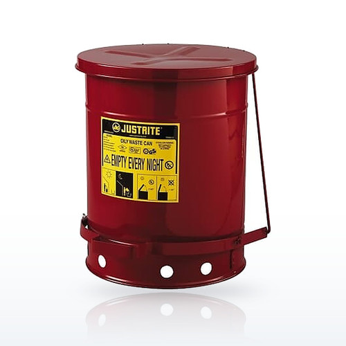 Justrite Red Oily Waste Cans