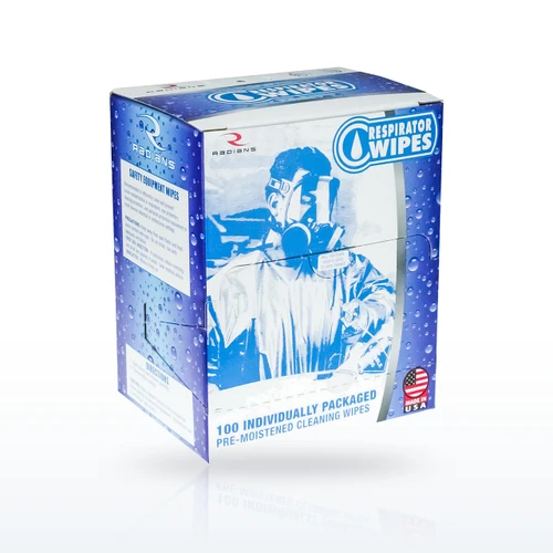Radians RW-100 Respirator Wipes with 70% Isopropyl Alcohol - 100 Count