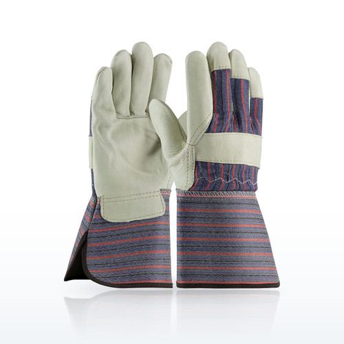Regular Grade Top Grain Cowhide Leather Palm Glove with Fabric Back - 87-1663