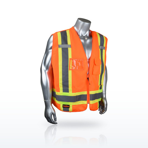 Radians SV020X-2 Hi-Vis Vests, Heavy Duty 7-Pocket Tear Away Cruiser Vest X-Back