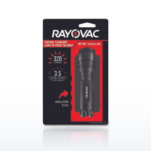 RAYOVAC® RoughNeck™ LED Tactical Flashlight, 3 AAA, 260 Lumens, Black