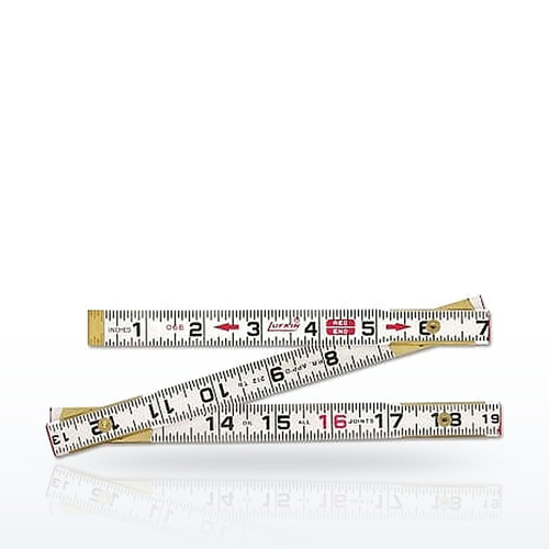 Crescent Lufkin 066FN Rulers, Red End Flat Reading Folding Wood Rule, 6 ft L