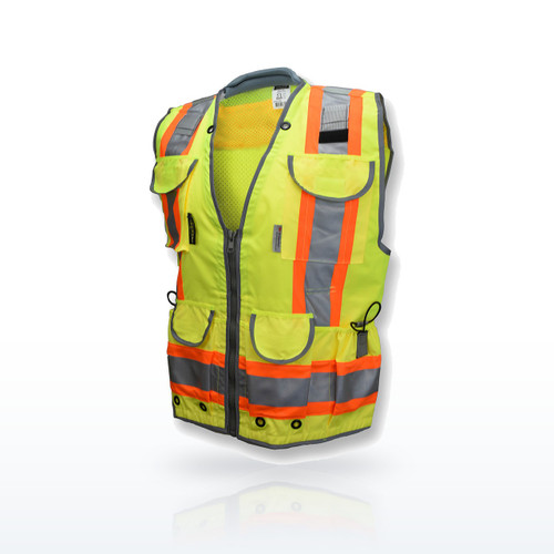 Radians SV55 Hi-Vis Vests, Class 2 Heavy Woven Two Tone Woven/Mesh Engineer Vest