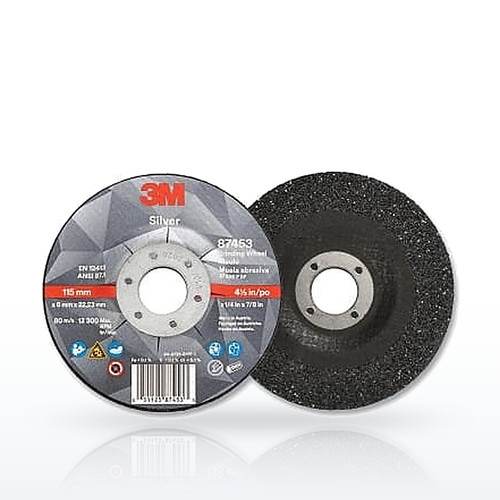 3M™ Silver Depressed Center Grinding Wheel, 4-1/2 in dia, 1/4 in, 7/8 in Arbor