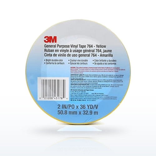 3M™ General Purpose Vinyl Tape 764, 2 in x 36 yd x 5 mil, Yellow