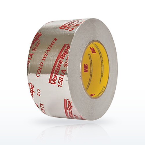 3M™ Venture Tape™ Aluminum Foil Tape 1581A, 2-1/2 in W x 60 yd L x 2 mil Thick