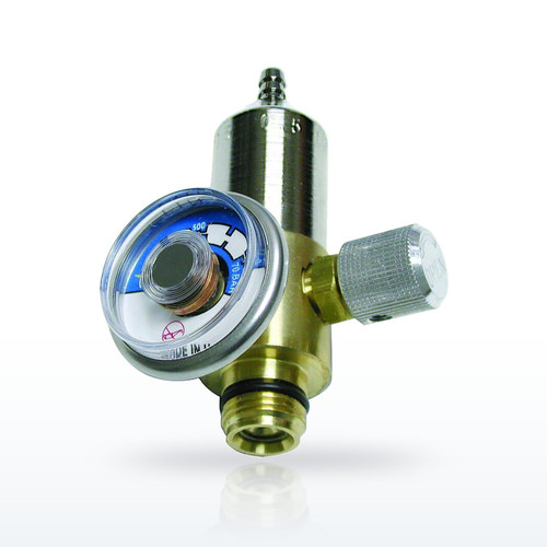 RKI Regulator with Gauge, 0.5 LPM, C-10, for 34 L, 58 L and 103 L Cylinders
