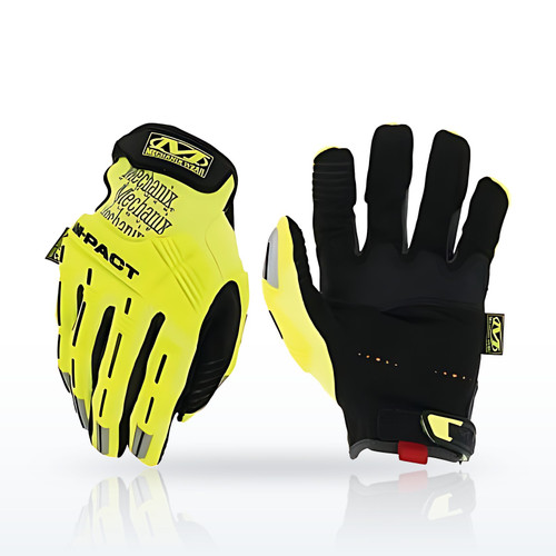 Safety M-Pact® Gloves, Medium, Hi-Viz Yellow/Black