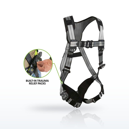 Safewaze 023-1268 PRO+ Slate, PRO+ Slate Full Body Harness, Trauma Relief Straps