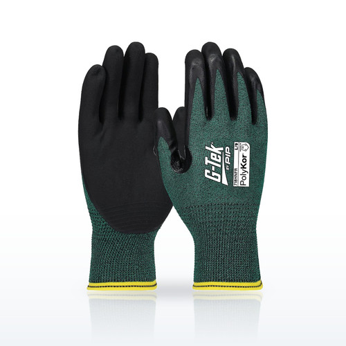 G-Tek PolyKor 718HNFR Cut Resistant Gloves, ANSI A2, Foam Nitrile Coated Grip