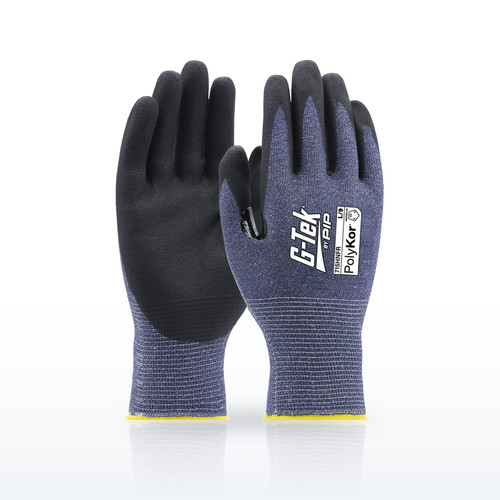 G-Tek PolyKor 715HNFR Cut Resistant Gloves, ANSI A3, Foam Nitrile Coated Grip