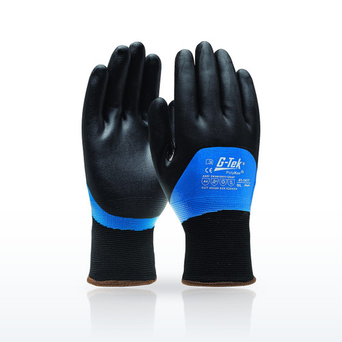 G-Tek PolyKor 41-1417 Cold Weather Gloves, ANSI A4, Nitrile Coated