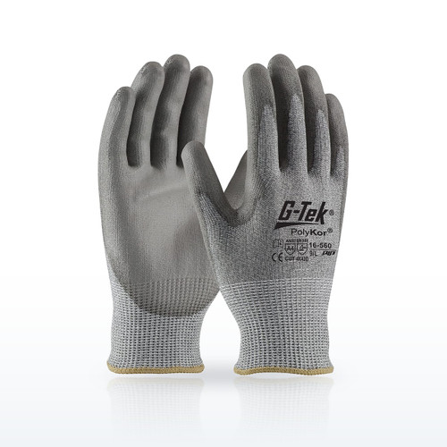 Seamless Knit PolyKor® Blended Glove with Polyurethane Coated Flat Grip - 16-560