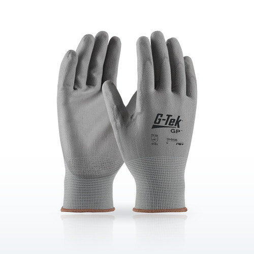 G-Tek 33-G125 Seamless Knit Nylon Blend Glove, Polyurethane Coated Flat Grip