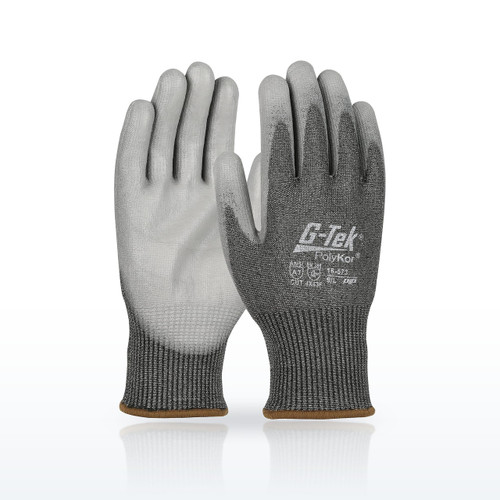 Seamless Knit A7 PolyKor® Blended Glove with Polyurethane Coated Flat Grip on