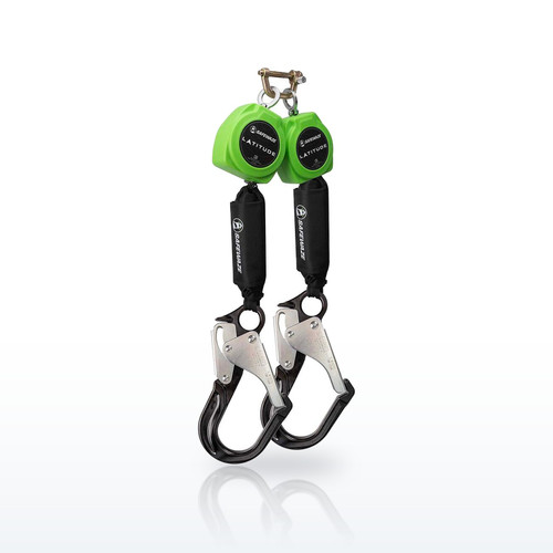 Safewaze Latitude 11 Foot Dual Self-Retracting Lifeline - Aluminum Rebar Hooks