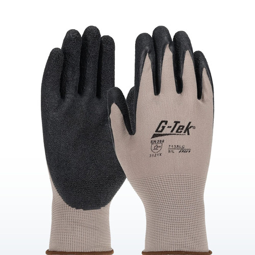 Seamless Knit Nylon Glove with Latex Coated Crinkle Grip on Palm & Fingers