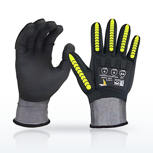 Seattle Glove Shock Grip HVD1844IMP Cut Level A4 Impact Glove - Nitrile Palm