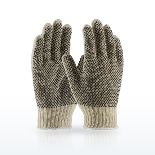 Seamless Knit Cotton / Polyester Glove with Double-Sided PVC Dense Dot Grip