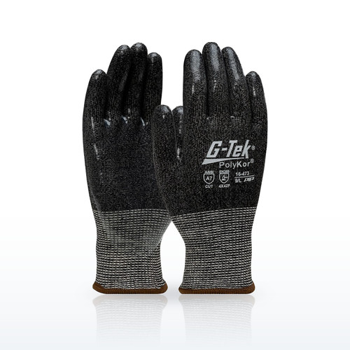 G-Tek PolyKor 16-473 Cut Resistant Gloves, ANSI A5, Seamless Knit Blended Glove
