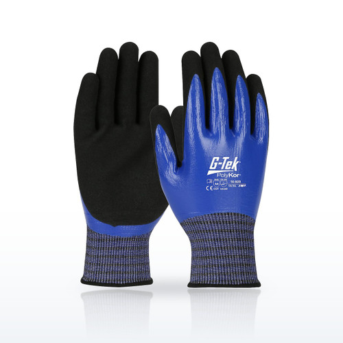 Seamless Knit PolyKor™ X7™ Blended Glove with Double-Dipped Nitrile Coated