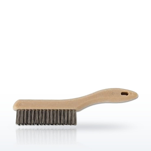 Shoe Plastic Handle Scratch Brush, 10-1/4 in, 4 x 16 Rows, Stainless Steel Wire