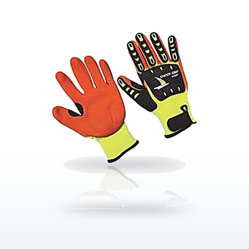 Seattle Glove Shock Grip HVNGOR5 Cut Level A7 Hi-Vis Impact Glove - Size Medium