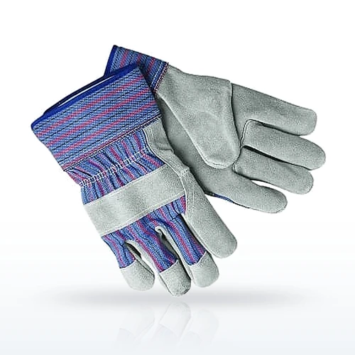 MCR Safety 1311 Leather Palm Gloves, Large, Blue