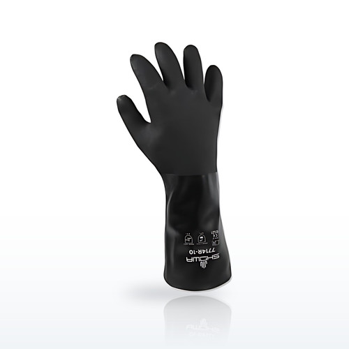 SHOWA 7714R10 PVC Gloves, Full coat PVC, 14 gauntlet
