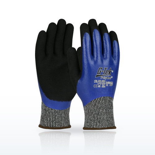 Seamless Knit PolyKor™ Blended Glove with Full Hand Double-Dipped Nitrile