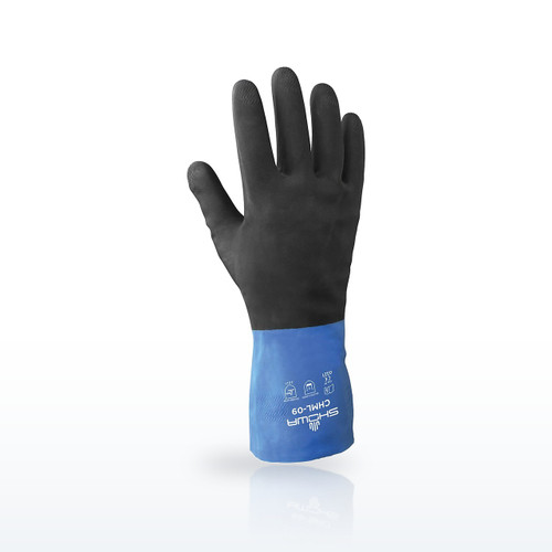 SHOWA CHMS-07 CHM Neoprene Over Natural Rubber Chemical Gloves, 26 mil, S