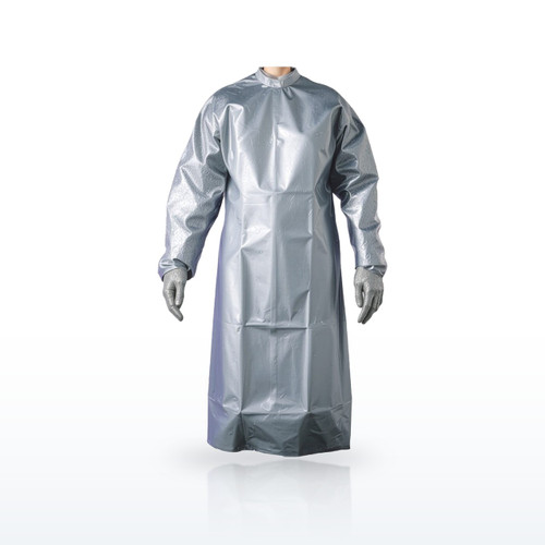 North Silver Shield SSCA Cleanroom Apparel, 2.7 Mil Polyethylene/EVOH Coat Apron