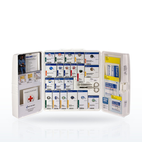 50 Person Large Plastic SmartCompliance ANSI A First Aid Cabinet with Meds