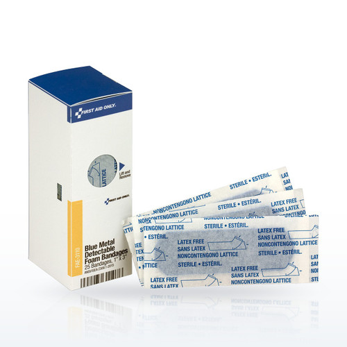 SmartCompliance Refill 1"x3" Foam Blue Metal Detectable Bandages, 25 per Box