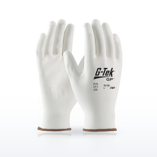 G-Tek 33-125 Seamless Knit Nylon Blend Glove, Polyurethane Coated Flat Grip