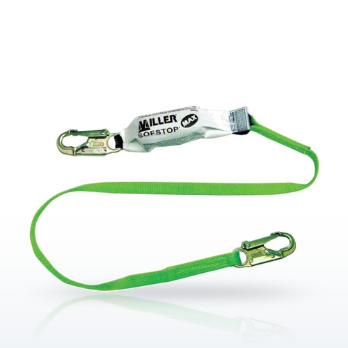 Single Leg Lanyard with SofStop® Double Energy Absorber Pack and Locking Snap
