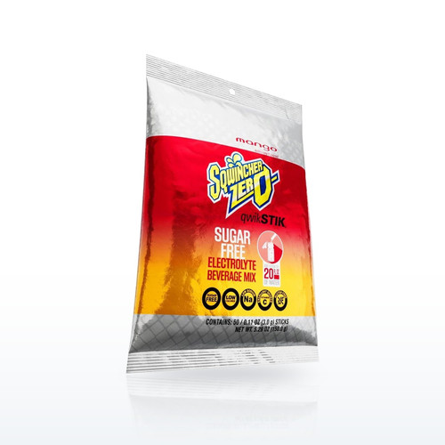 Sqwincher Qwik Stik ZERO Electrolyte Mix, Mango - Pack of 50