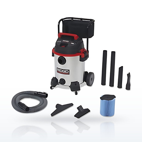 Stainless Steel Wet/Dry Vac with Cart Model 1610RV, 16 gal, 6.5 hp