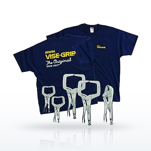 The Original™ 5-Pc Locking Plier and Clamp Set with T-Shirt, (2) 6 in; (1) 10 in