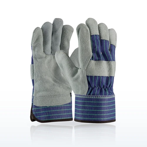 PIP 82-7563 Superior Grade Split Cowhide Leather Palm Glove, Fabric Back
