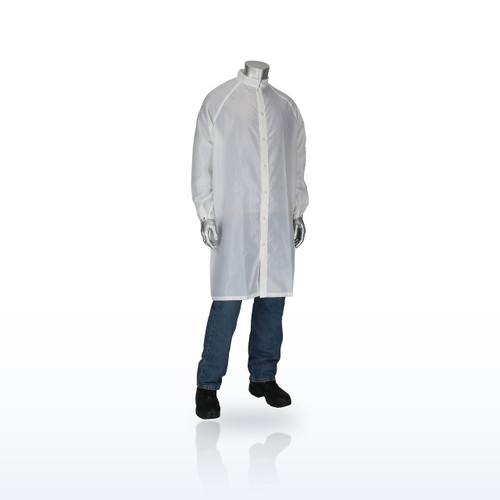 Uniform Technology CFR-60WH Cleanroom Lab Coats & Frocks, Taffeta ISO 6 (Class 1