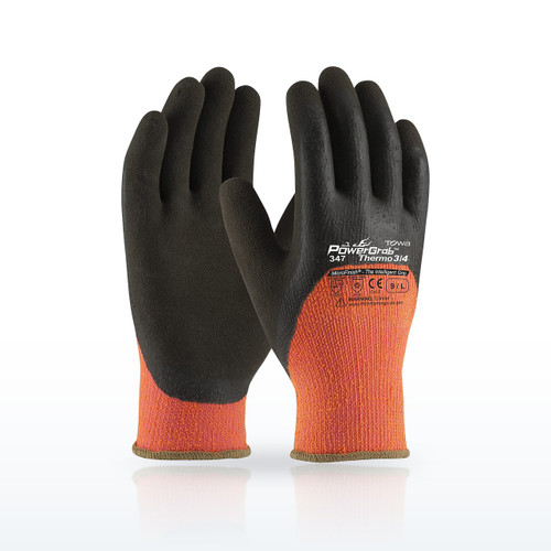 PowerGrab Thermo 3/4 41-1475 Cold Weather Gloves, ANSI A2, Latex Coated