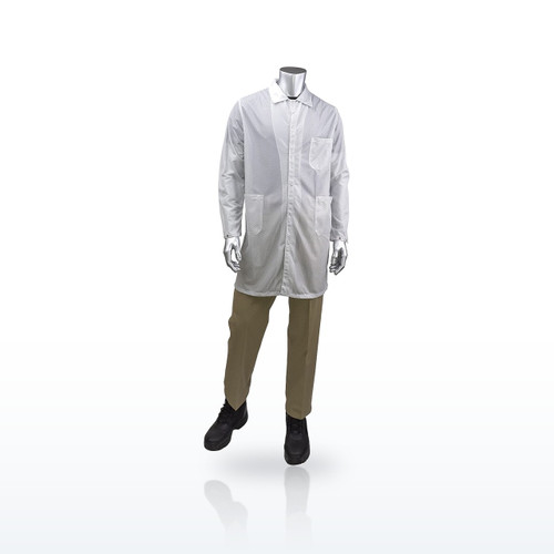 Uniform Technology BR51-44WH Cleanroom Lab Coats & Frocks, StatStar Long ESD